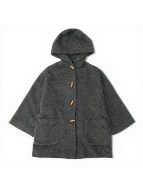 Gucci Vintage Bamboo Overcoat Hoodie Coat Alpaca 100 40 Gray